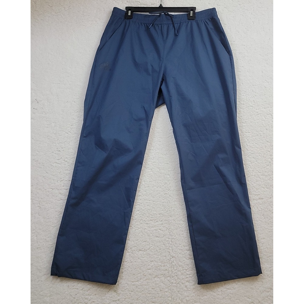 Adidas Windbreaker Pants Men Large Blue Ripstop Bungee Cuff Training Track Pants